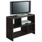 Modern Espresso Brown Wood Console Table with 2 Storage Shelves for Home or Office Use